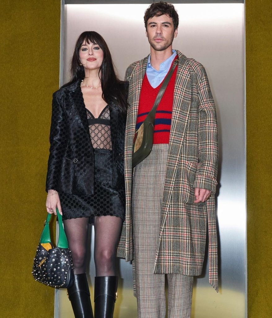 Dakota Johnson Spotted at the Gucci Women’s Fall/Winter 2023 Fashion Show
