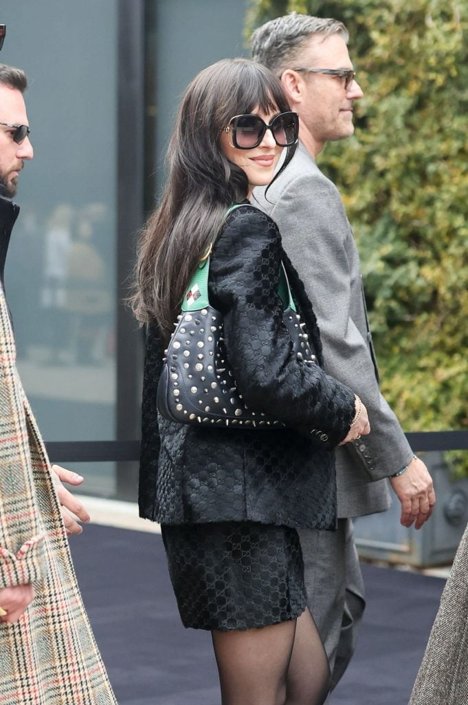 Dakota Johnson Spotted at the Gucci Women’s Fall/Winter 2023 Fashion Show