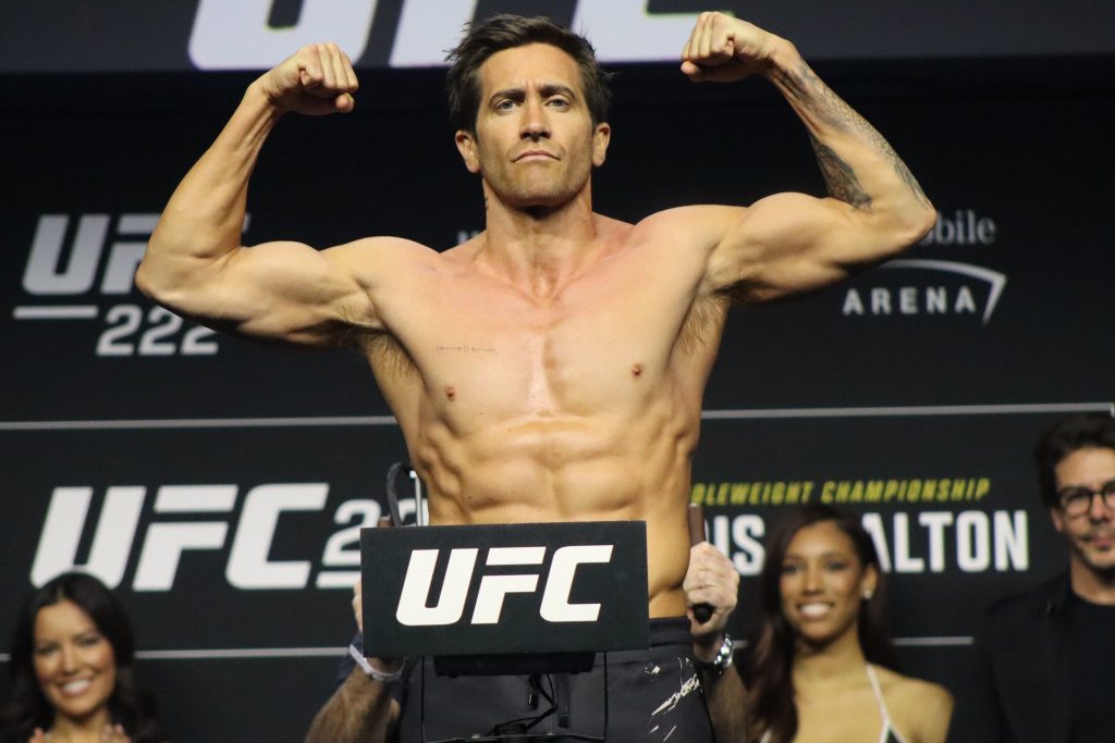 Jake Gyllenhaal and Former UFC Fighter Jay Heiron Filmed A Scene For The “Road House” Remake At The UFC 285 Ceremonial Weigh-Ins