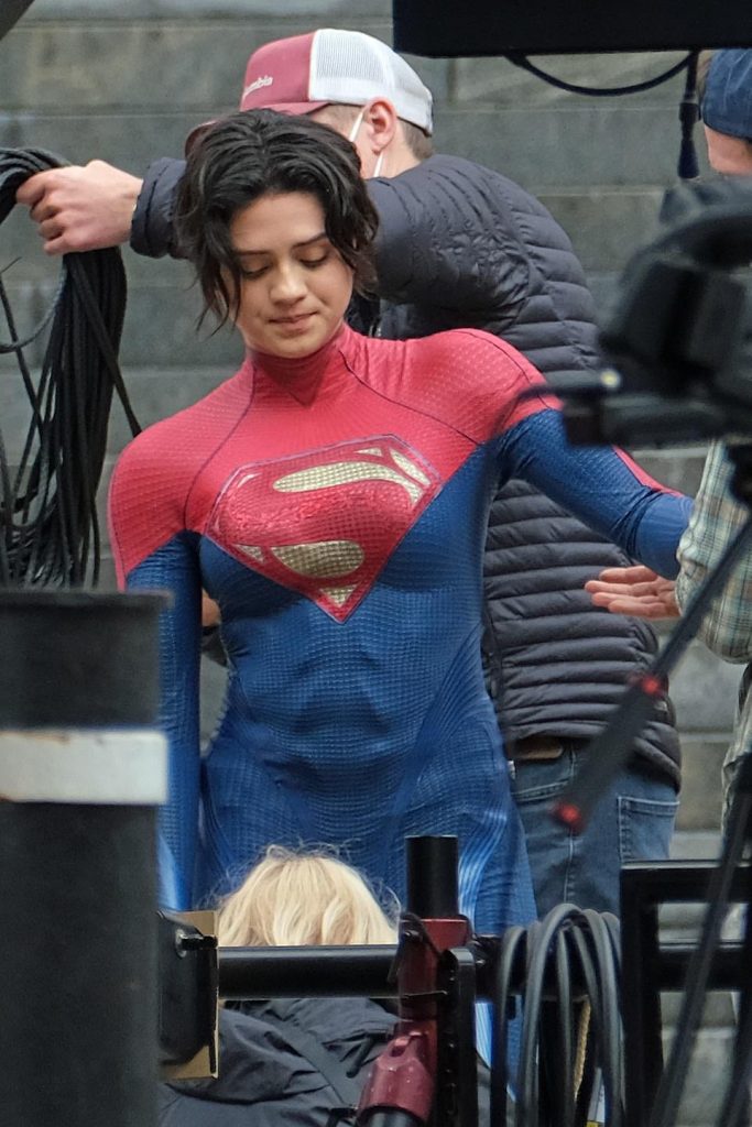 The Flash Sasha Calle As Supergirl Spotted In The City