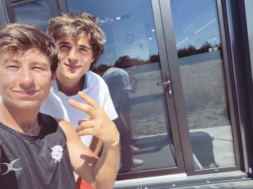 Barry Keoghan and Jacob Elordi on the set of Emerald Fennell’s ‘Saltburn’