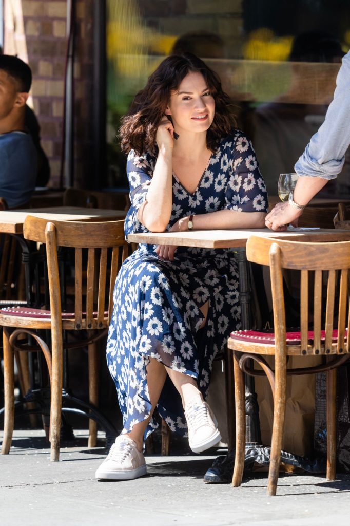 Lily James Spotted On The Set Of David MacKenzie's “Relay”