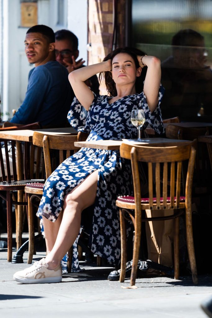 Lily James Spotted On The Set Of David MacKenzie's “Relay”