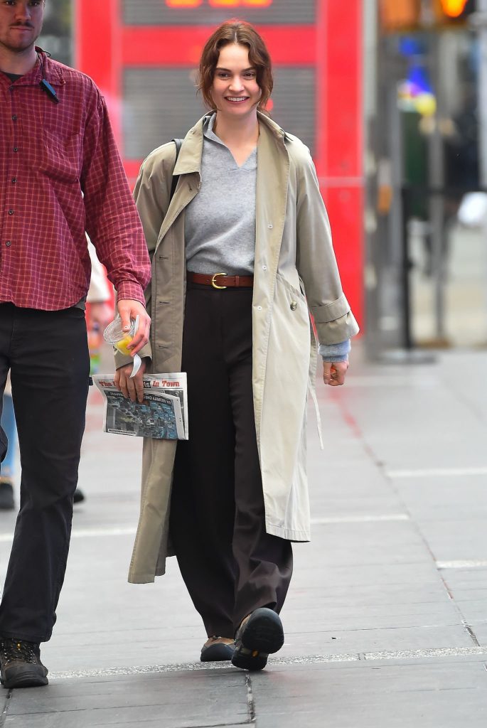 Lily James Spotted On The Set Of David MacKenzie's “Relay”