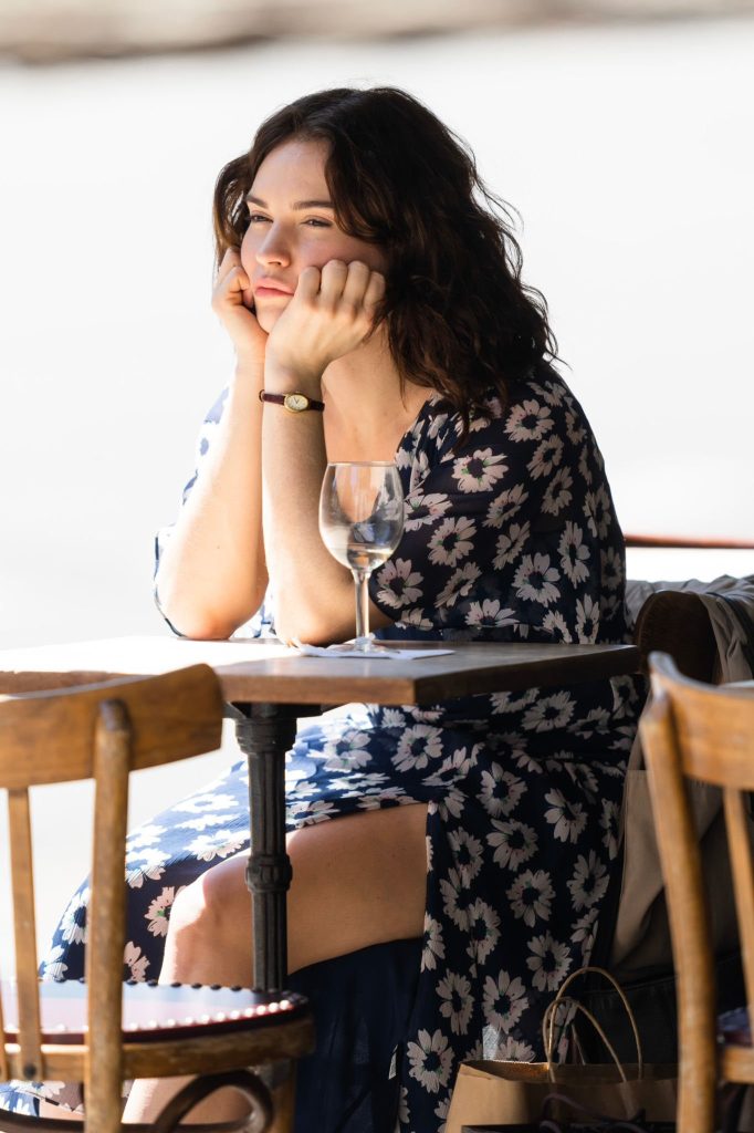 Lily James Spotted On The Set Of David MacKenzie's “Relay”