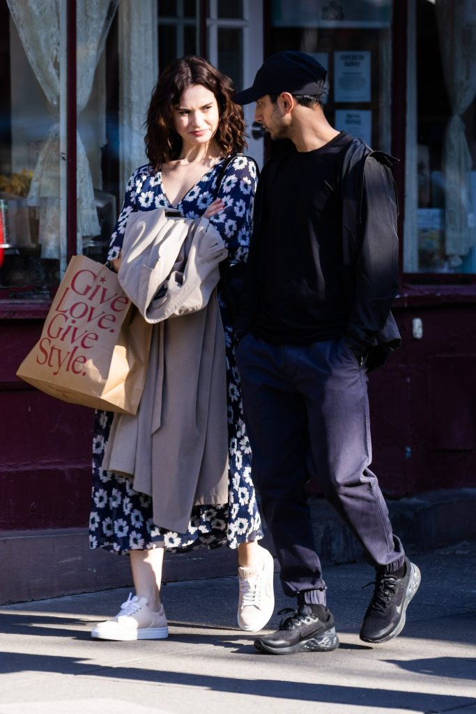 Lily James Spotted On The Set Of David MacKenzie's “Relay”