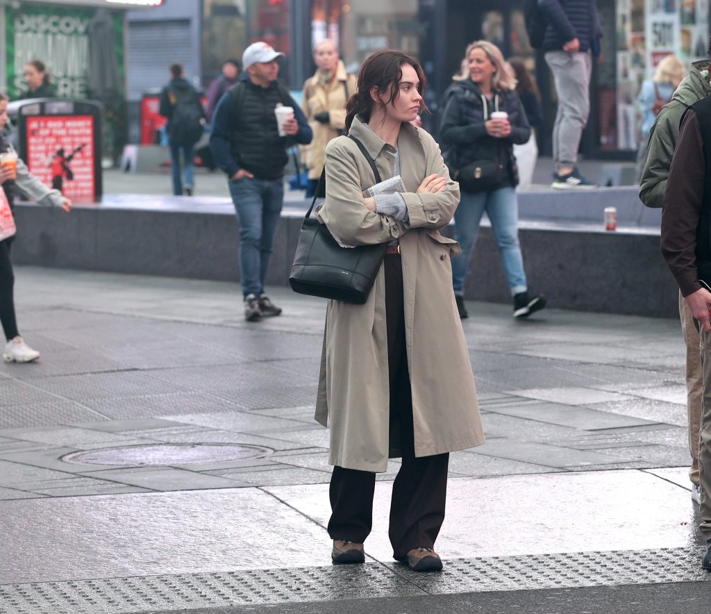 Lily James Spotted On The Set Of David MacKenzie's “Relay”