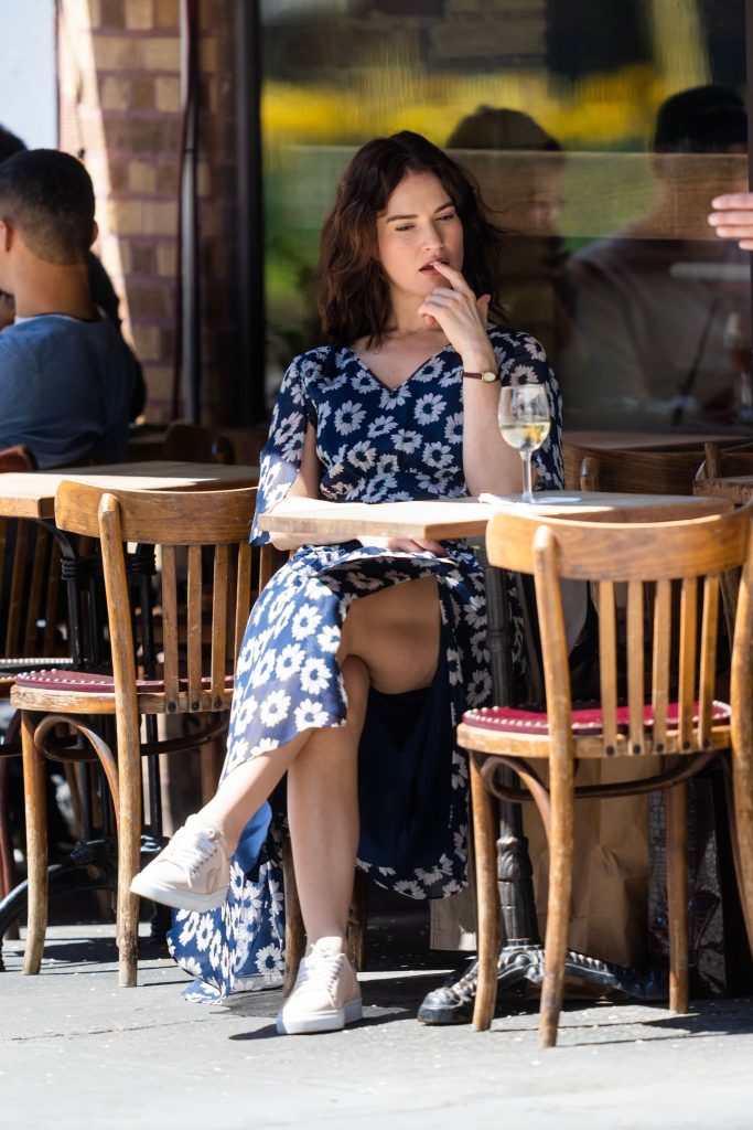 Lily James Spotted On The Set Of David MacKenzie's “Relay”