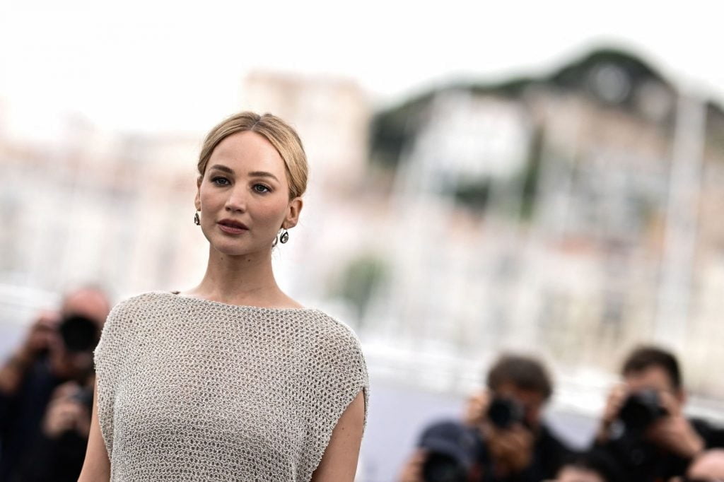 Jennifer Lawrence Spotted for the Photocall of Sahra Mani’s Documentary 'Bread and Roses' at the 76th Annual Cannes Festival