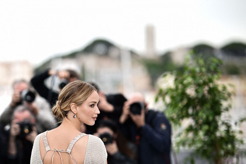 Jennifer Lawrence Spotted for the Photocall of Sahra Mani’s Documentary 'Bread and Roses' at the 76th Annual Cannes Festival