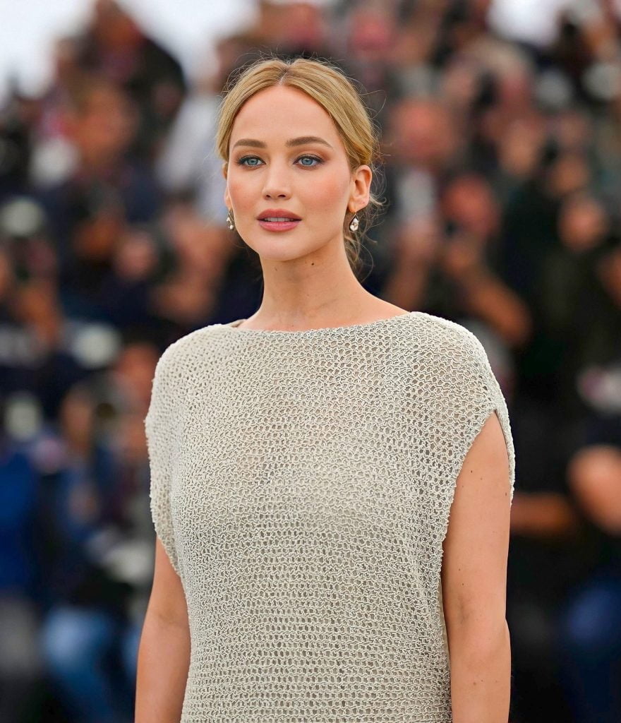 Jennifer Lawrence Spotted for the Photocall of Sahra Mani’s Documentary 'Bread and Roses' at the 76th Annual Cannes Festival