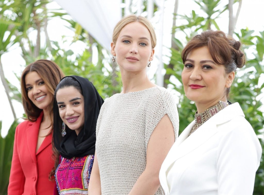 Jennifer Lawrence Spotted for the Photocall of Sahra Mani’s Documentary 'Bread and Roses' at the 76th Annual Cannes Festival