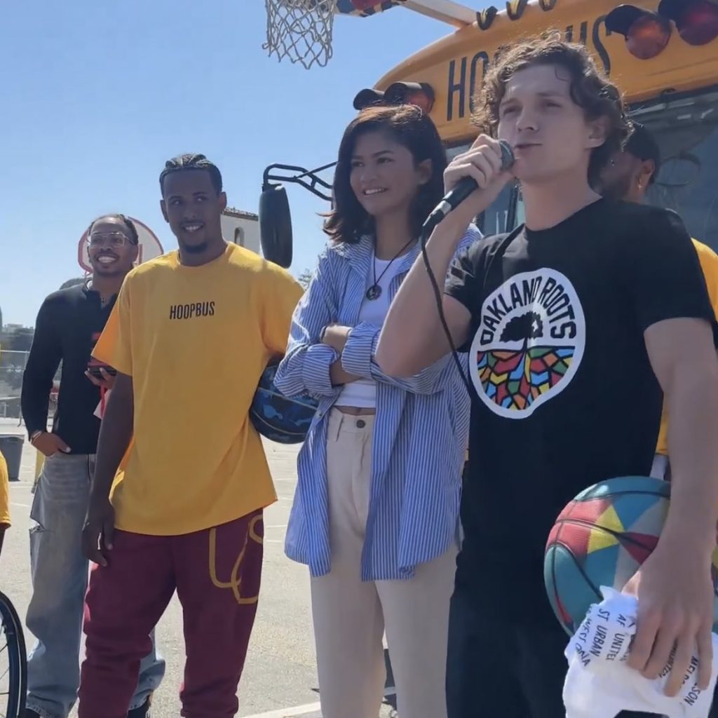 Tom Holland and Zendaya Visits West Oakland Middle School, CA