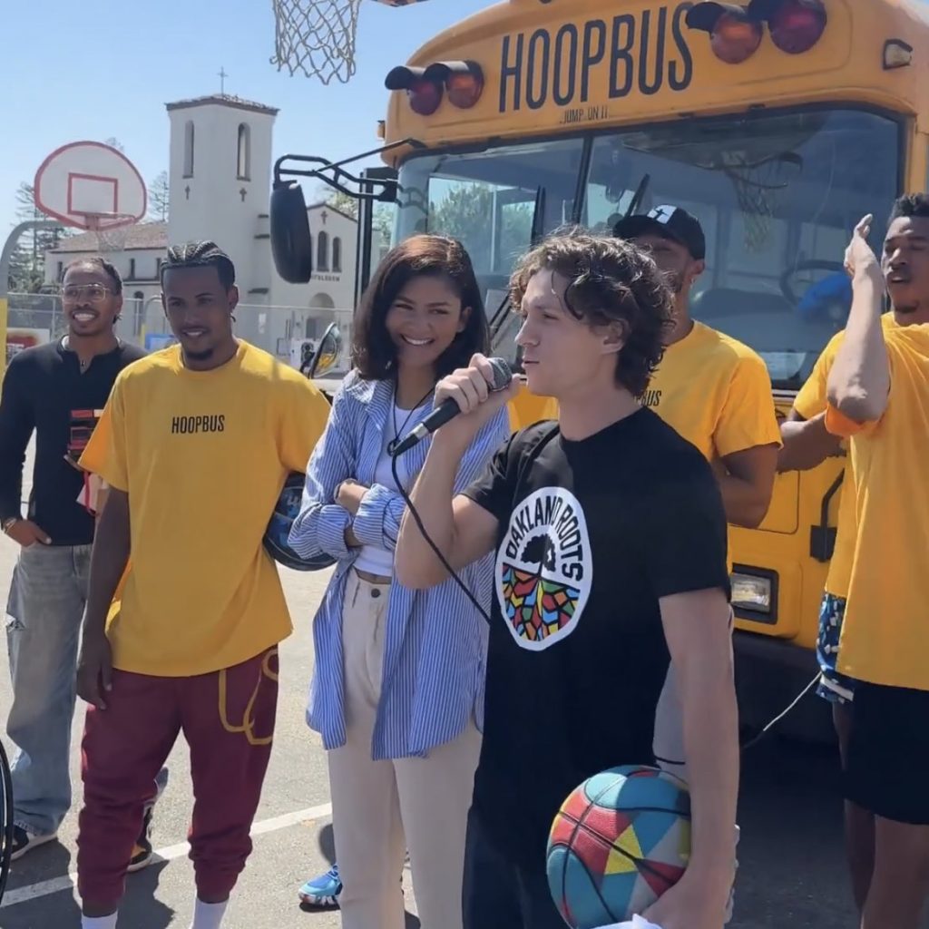 Tom Holland and Zendaya Visits West Oakland Middle School, CA