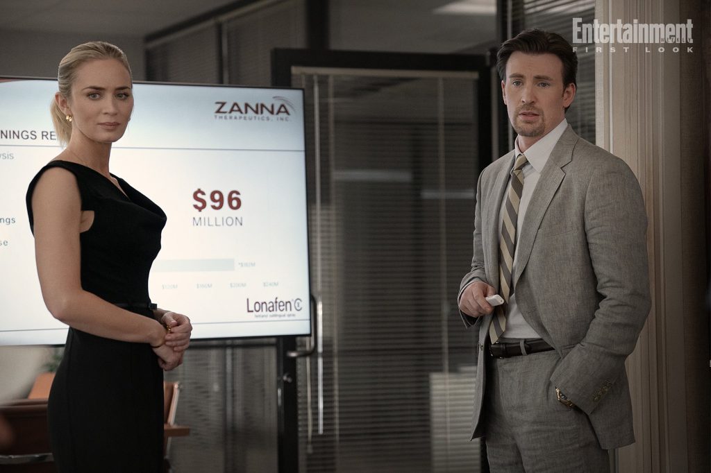 First Look: Chris Evans and Emily Blunt in David Yates' 'Pain Hustlers'