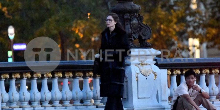Angelina Jolie and Sons Maddox & Pax Jolie-Pitt Spotted on Set of Maria Callas Biopic in Paris