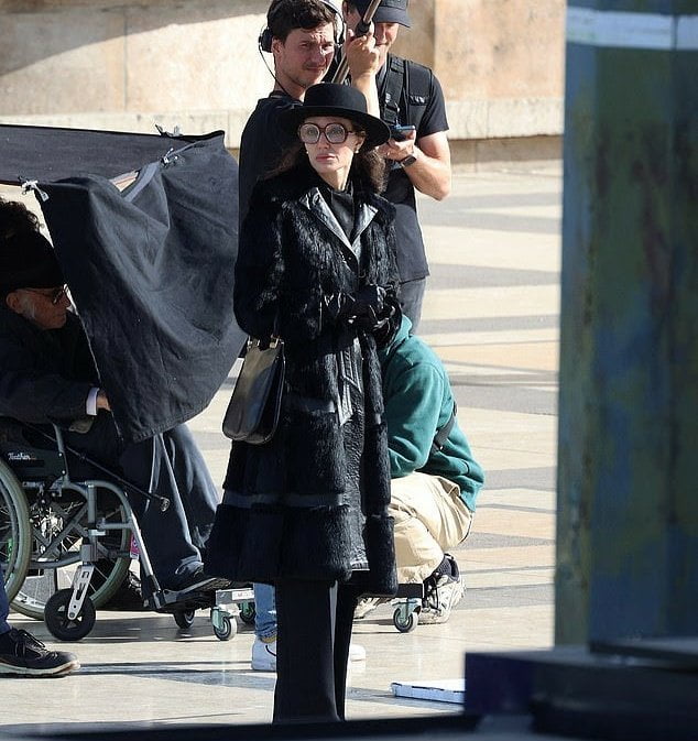 Angelina Jolie and Sons Maddox & Pax Jolie-Pitt Spotted on Set of Maria Callas Biopic in Paris