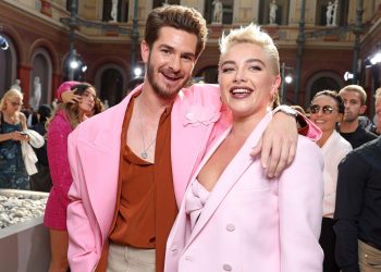 Florence Pugh and Andrew Garfield Spotted at the Valentino Womenswear Spring/Summer 2024 show