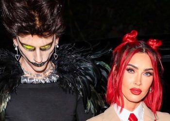 Megan Fox and Machine Gun Kelly as Yagami Light & Shinigami Ryuk at Michael Braun's Halloween Party