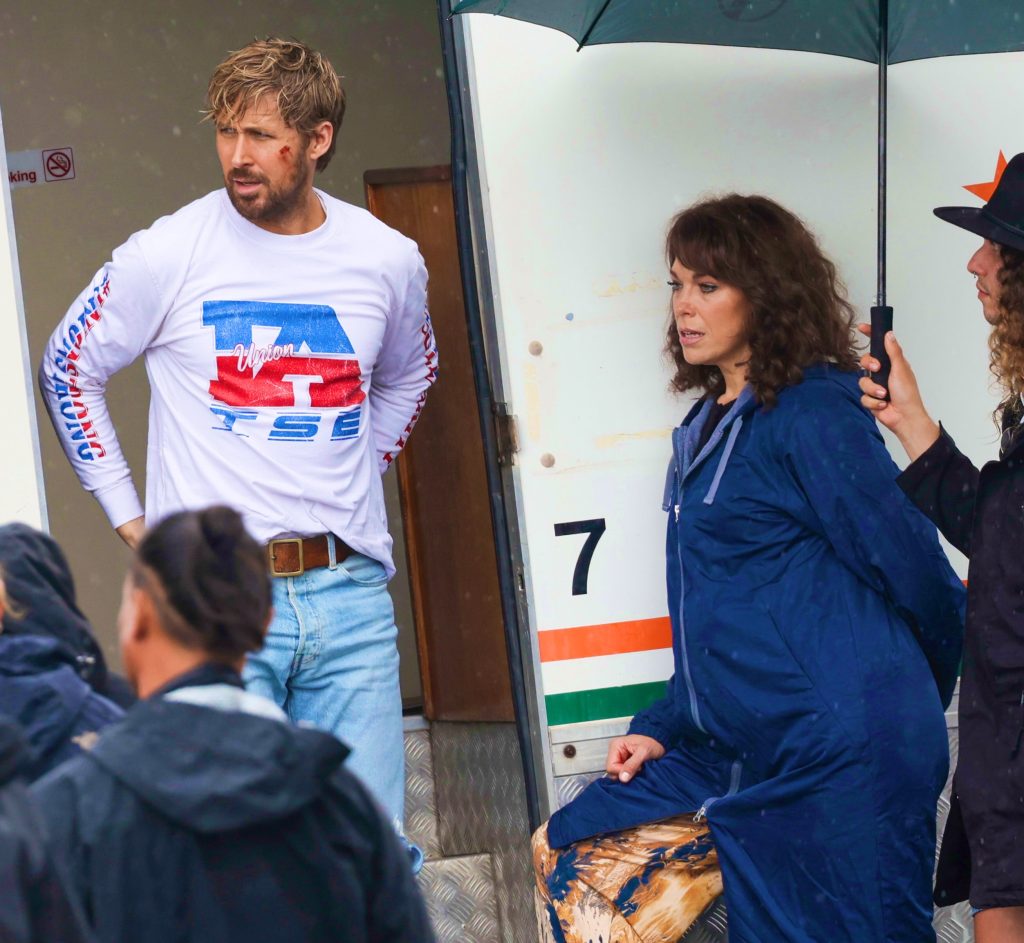 Hannah Waddingham and Ryan Gosling on the Set of Their Upcoming Film 'The Fall Guy'