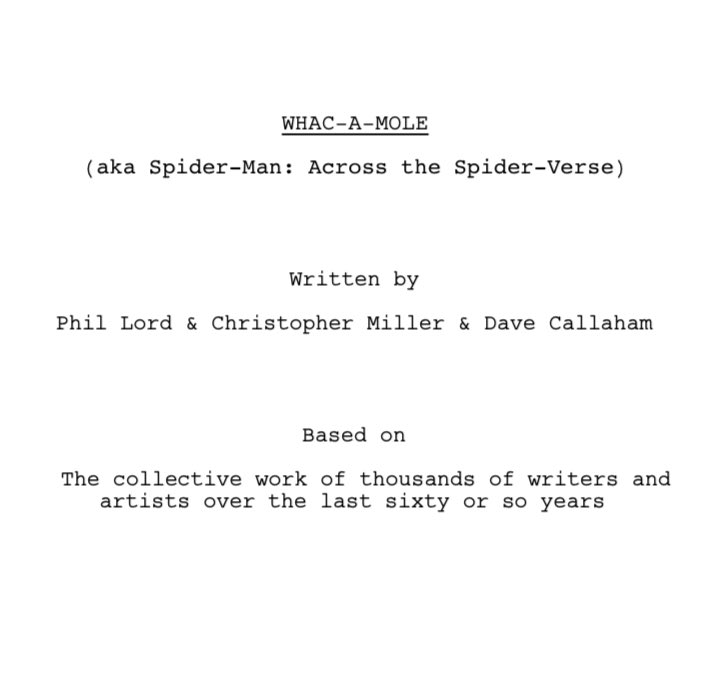 Full Screenplay Revealed for 'Spider-Man Across the Spider-Verse'