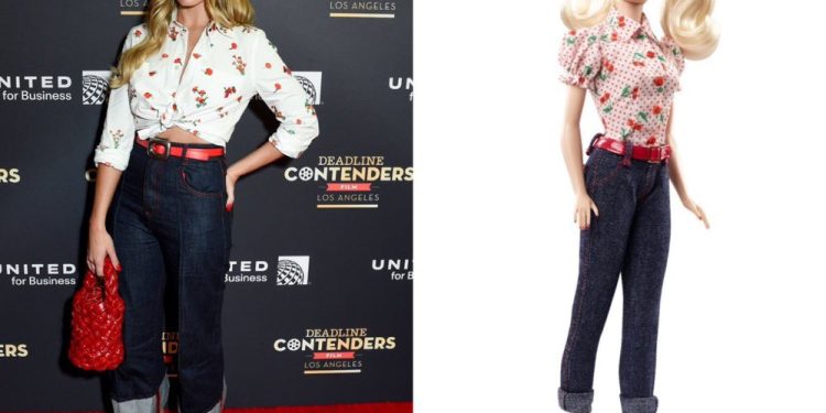 Margot Robbie Channels Cherry Pie Picnic Barbie in Bottega Veneta