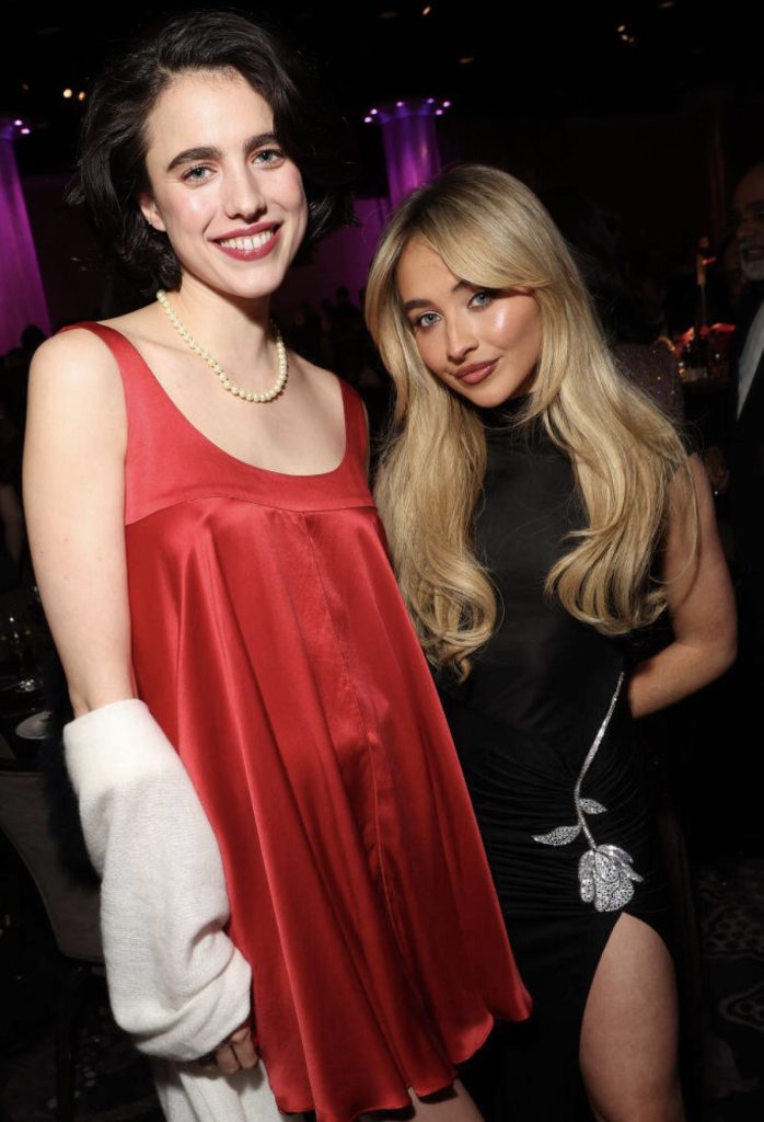 Qualley and Lana Del Rey at the Pre-Grammy Gala