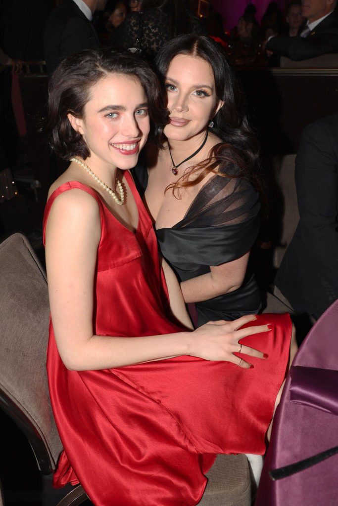 Qualley and Lana Del Rey at the Pre-Grammy Gala