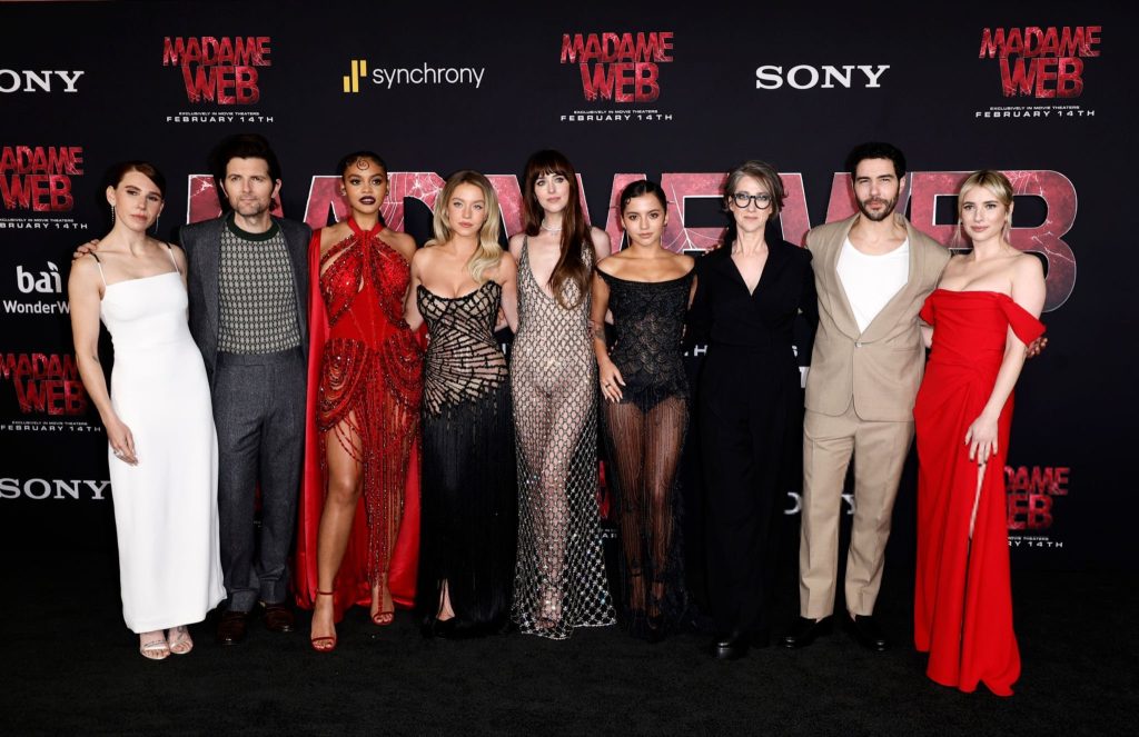 Isabela Dakota Johnson and Sydney Sweeney World Premiere of Sony's 'Madame Web'