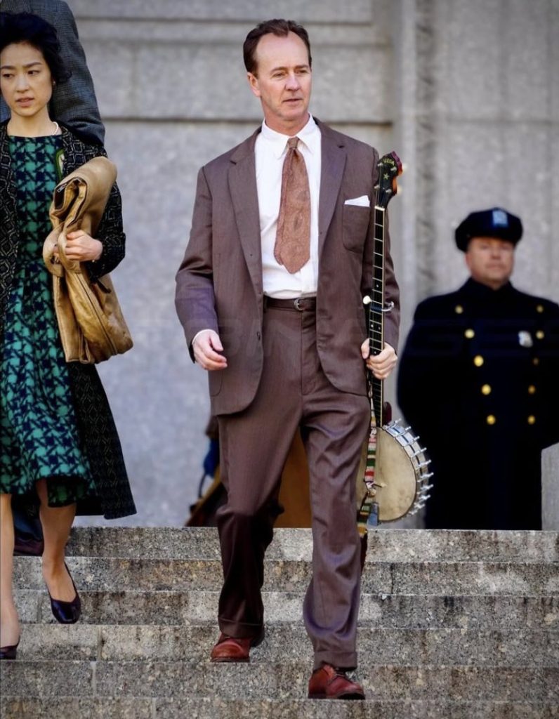First look at Edward Norton as Pete Seeger filming in NYC