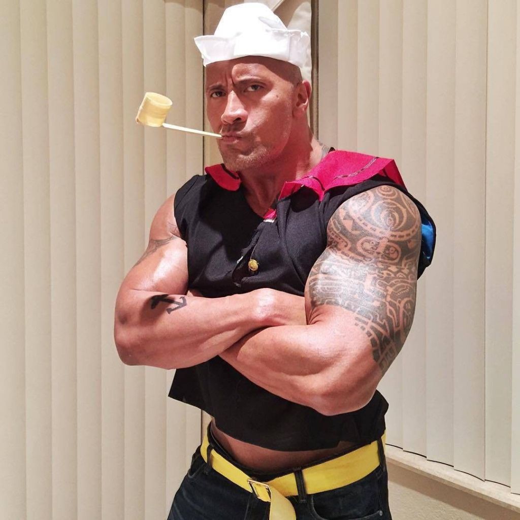 Dwayne Johnson went as Popeye for Halloween