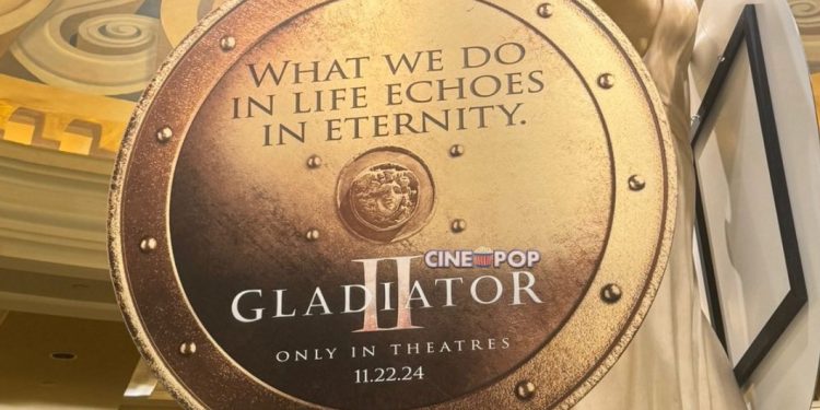 The first key art for 'Gladiator 2' has been revealed by CinePOP at Cinemacon.