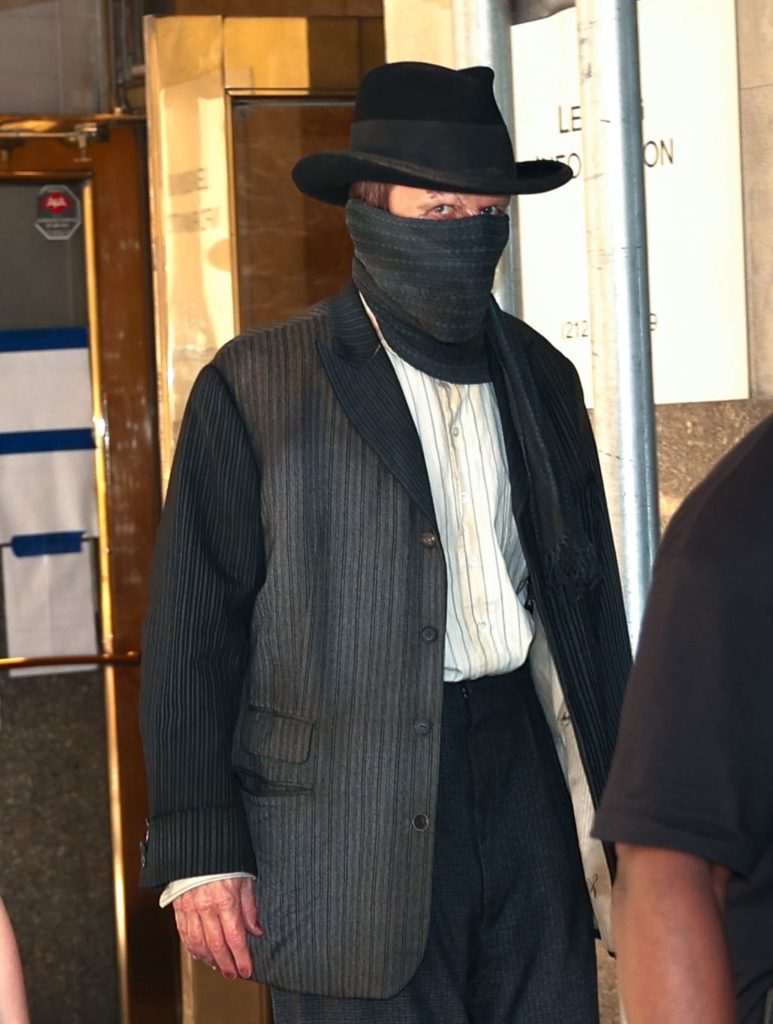 Christian Bale and Jessie Buckley were spotted in monster costumes on the set of Maggie Gyllenhaal’s 'The Bride' on April 29, 2024, in New York City.