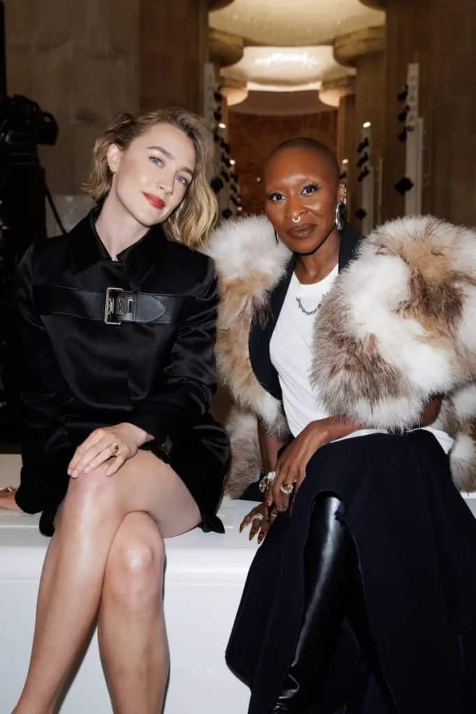 Saoirse Ronan and Cynthia Erivo at the Louis Vuitton Cruise 2025 show