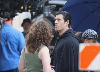 David Corenswet Seen Wearing a Black Cloak to Hide Superman Suit with Visible Collar on Cleveland Set