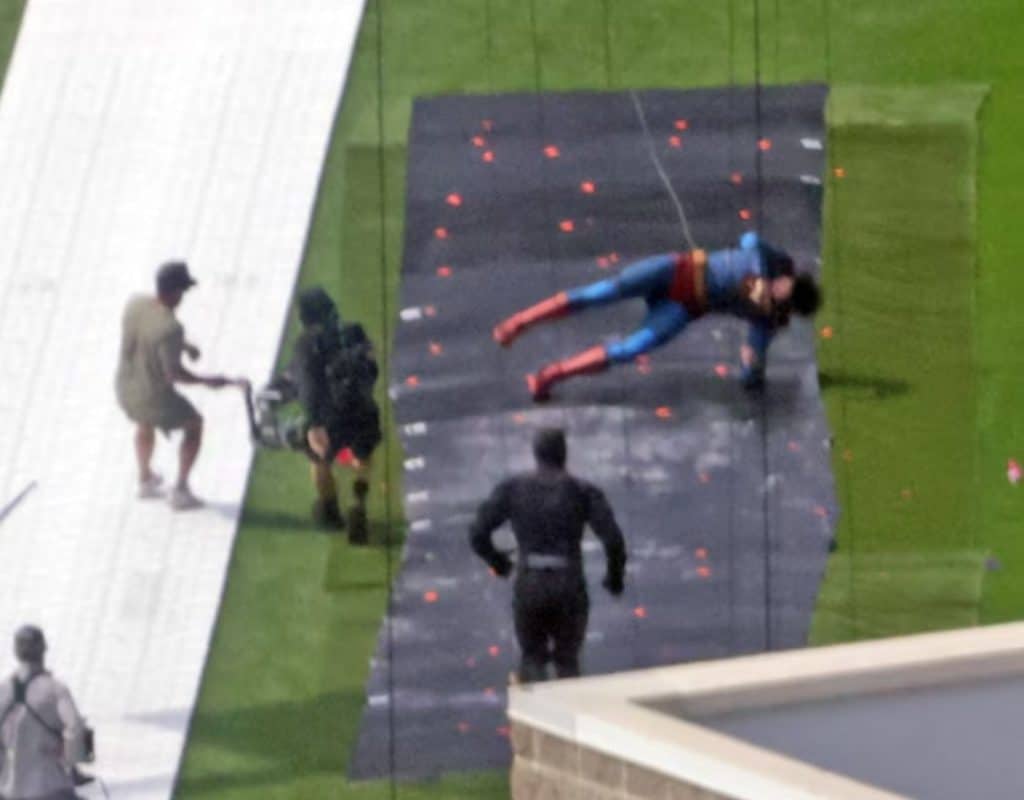 Superman vs. The Engineer Battling at LordTech Field in James Gunn's 'Superman' (Set Images)