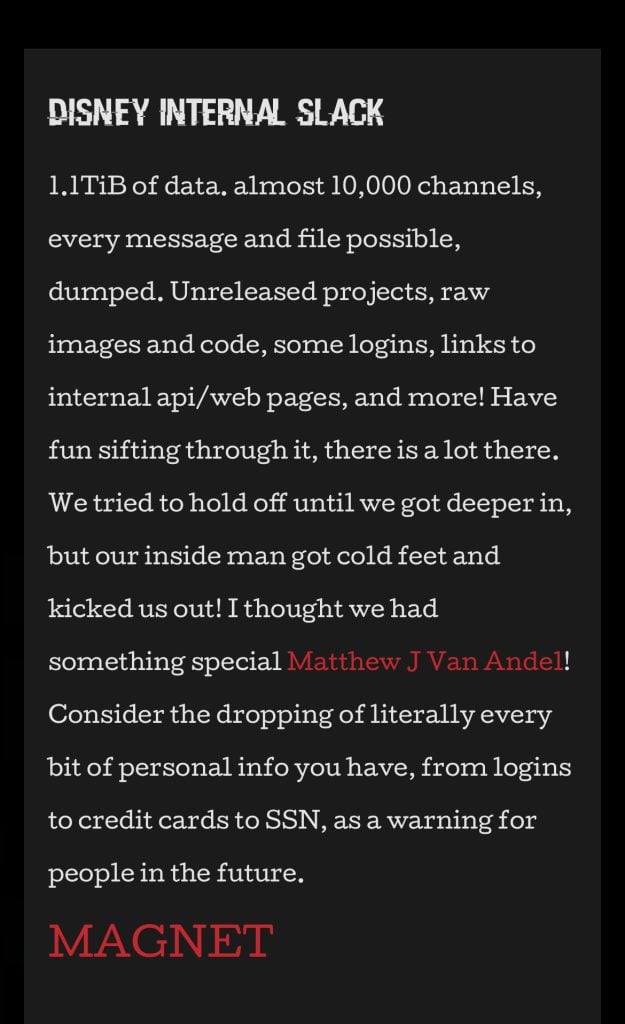 Disney Allegedly Hacked: 1TB of Data Stolen, Including Unreleased Projects (Report)