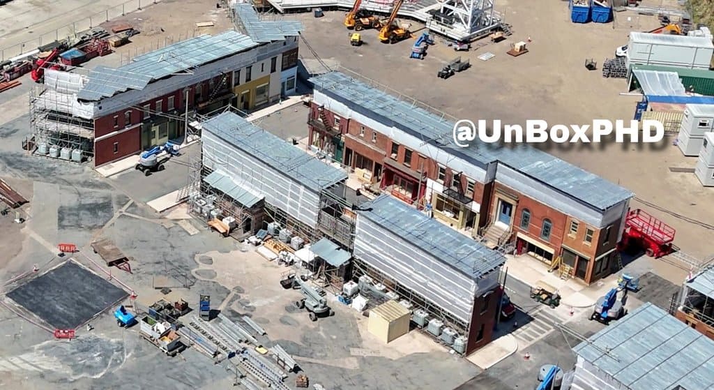 In the image below, you can see the film's set under construction in a small town.