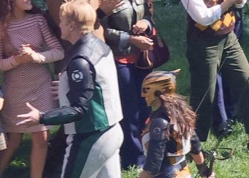 First Look at Isabela Merced as Hawkgirl and Nathan Fillion as Green Lantern on the Set of James Gunn's 'Superman'
