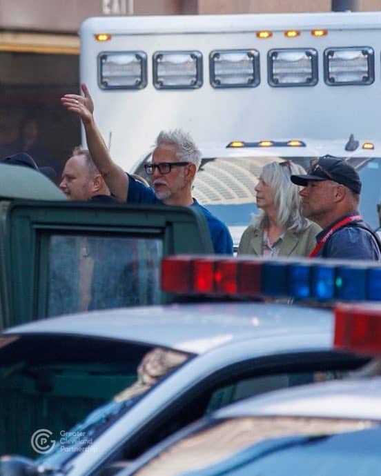 David Corenswet and James Gunn on the Set of 'Superman'