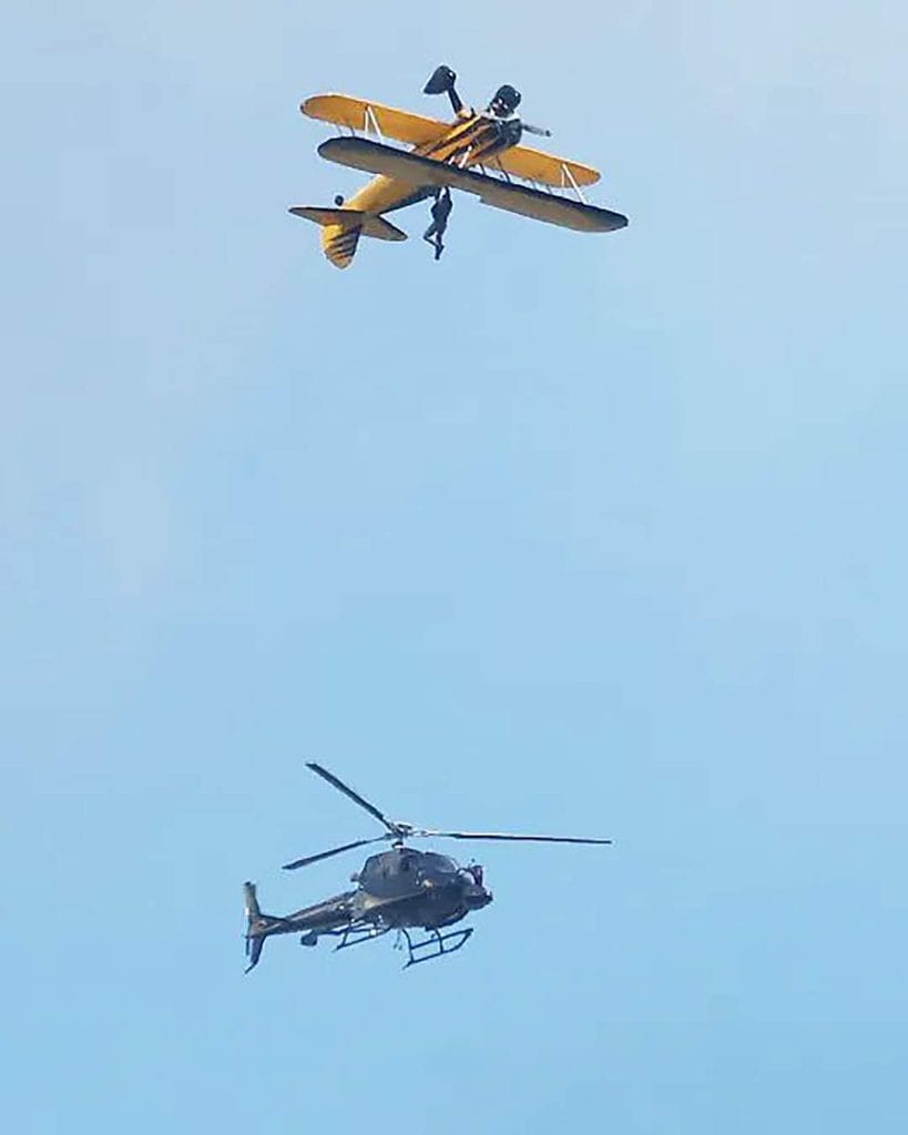 Tom Cruise Filming a Plane Stunt on the Set of ‘Mission Impossible 8’