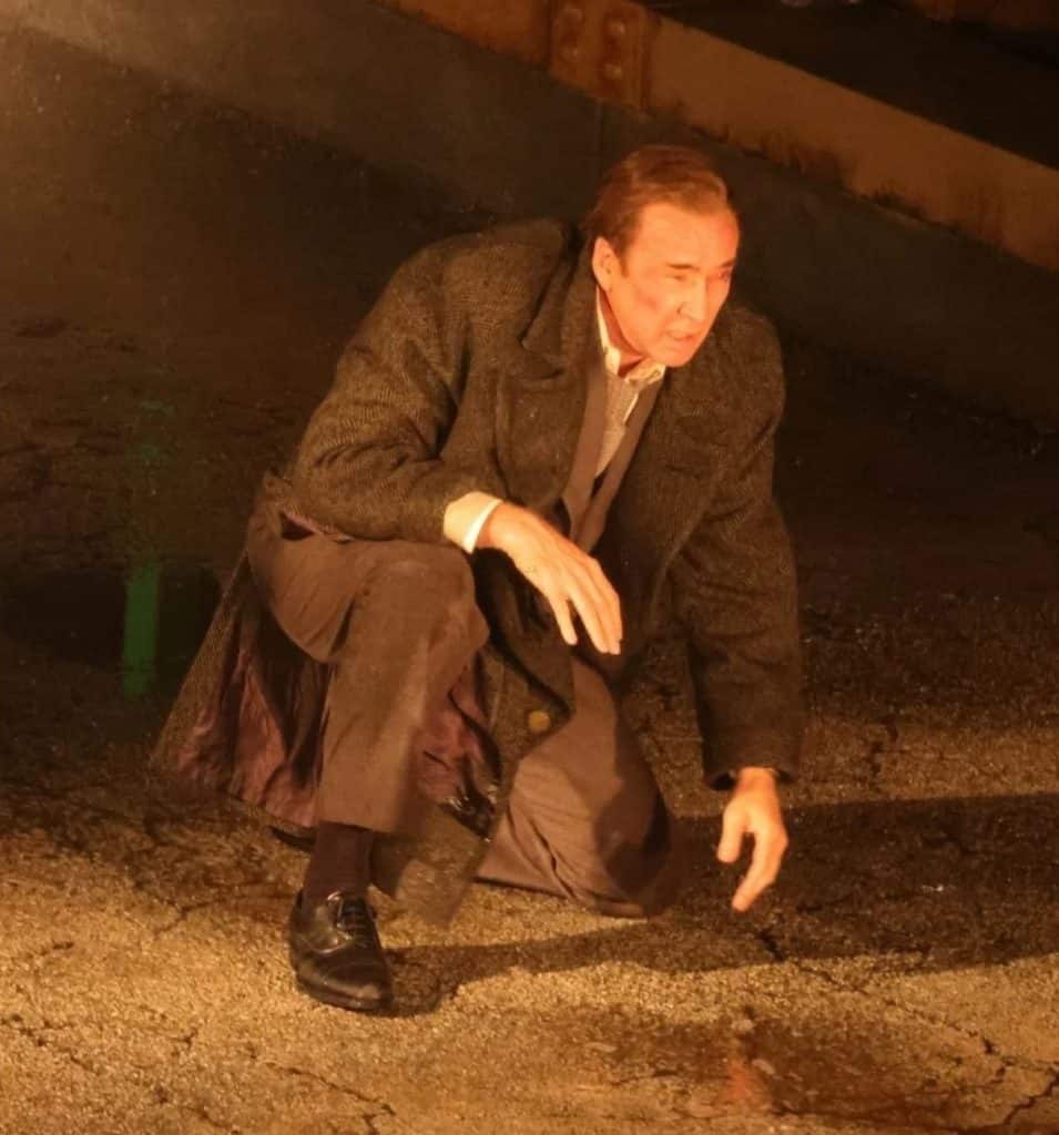 Nicolas Cage on the set of Spider-Noir series
