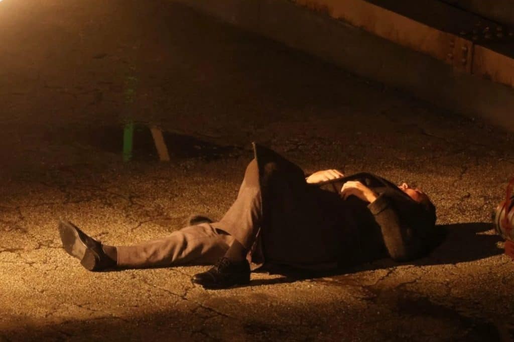 Nicolas Cage on the set of Spider-Noir series