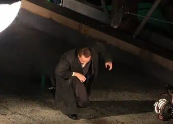 Nicolas Cage on the set of Spider-Noir series