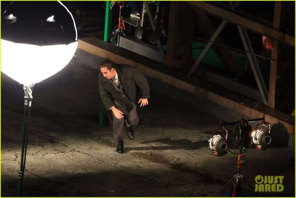 Nicolas Cage on the set of Spider-Noir series