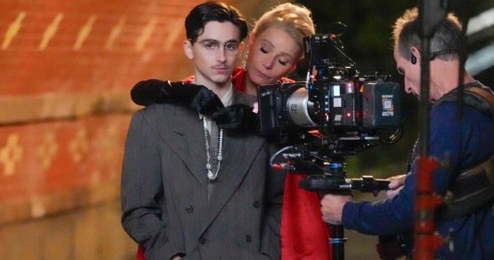 Marty Supreme set images Timothée Chalamet and Gwyneth Paltrow