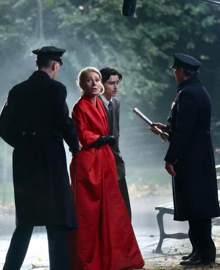 Marty Supreme set images Timothée Chalamet and Gwyneth Paltrow