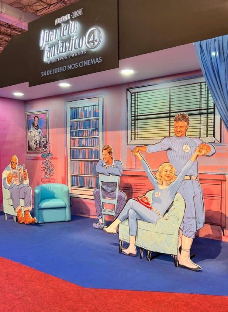  at 'FANTASTIC FOUR: FIRST STEPS' standee at D23 Brazil.
