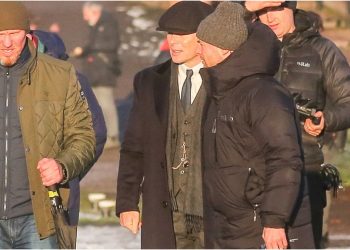 Cillian Murphy Tommy Shelby filming Peaky Blinders movie