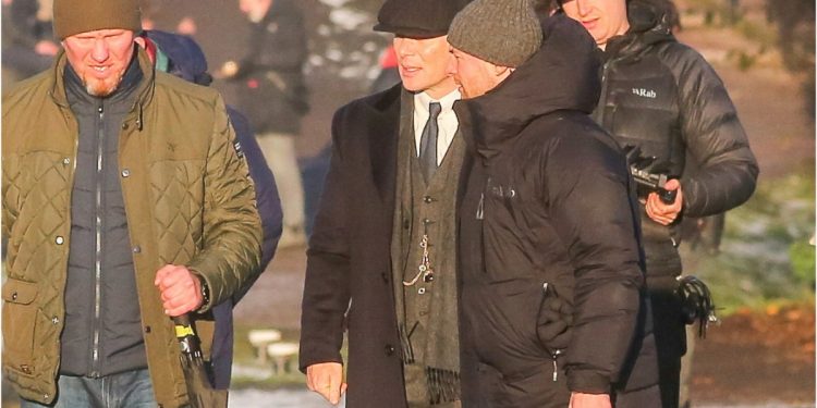 Cillian Murphy Tommy Shelby filming Peaky Blinders movie
